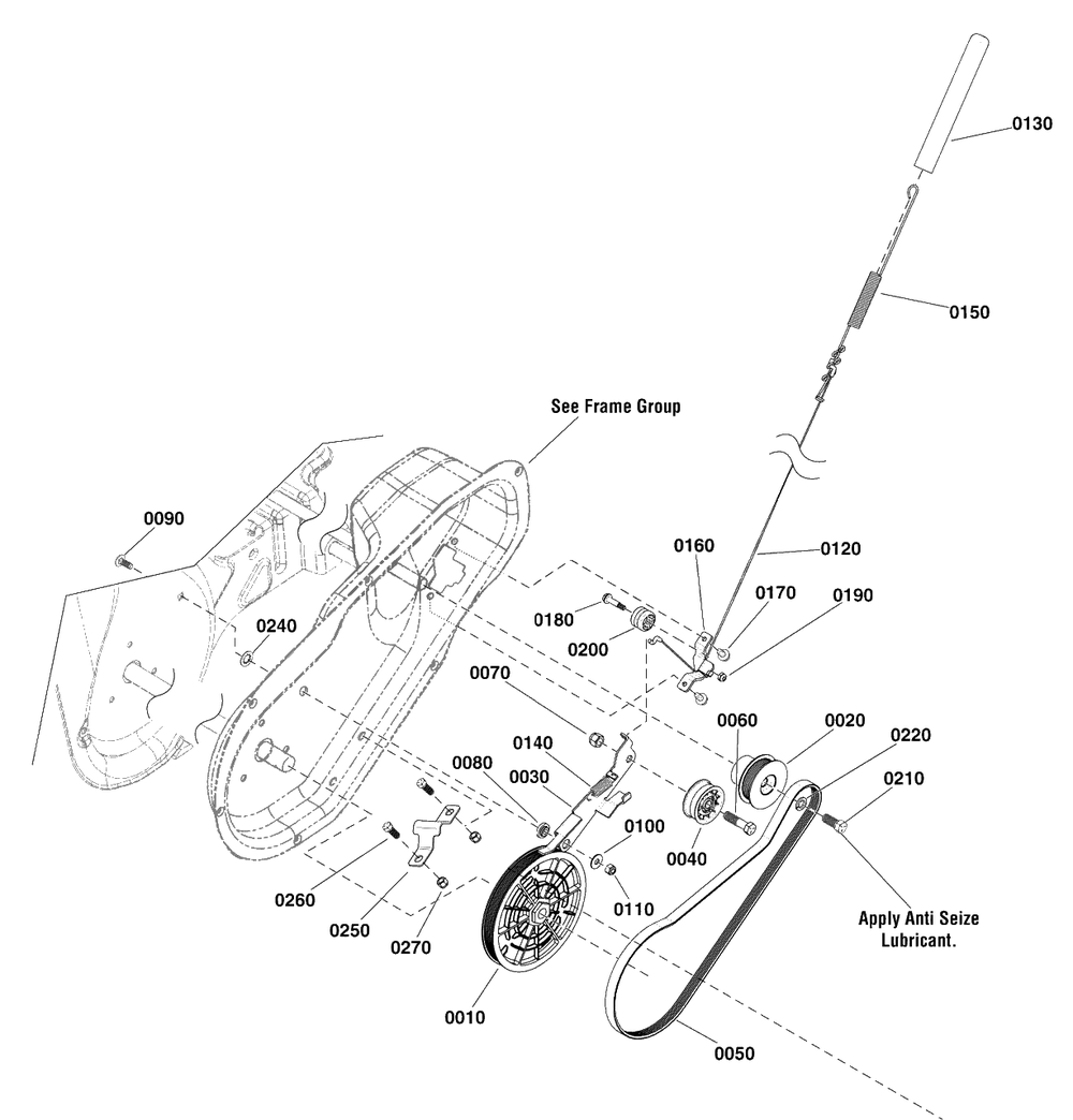 Auger Drive Group Diagram and Parts List for 1022SS (1696560-02)(2018) Briggs and Stratton Snow Blower
